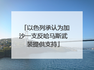 以色列承认为加沙一支反哈马斯武装提供支持