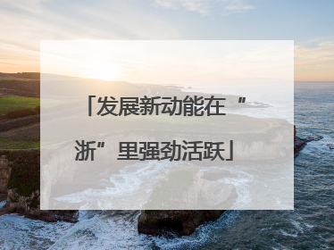 发展新动能在“浙”里强劲活跃