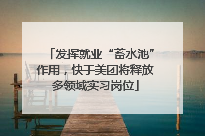 发挥就业“蓄水池”作用，快手美团将释放多领域实习岗位