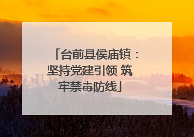 台前县侯庙镇：坚持党建引领 筑牢禁毒防线