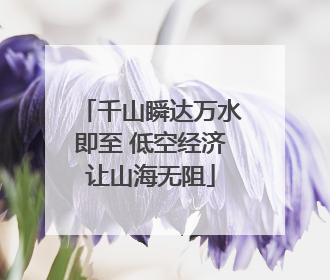 千山瞬达万水即至 低空经济让山海无阻