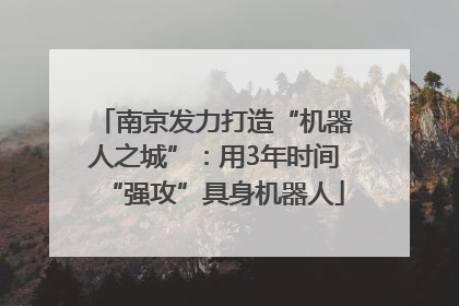 南京发力打造“机器人之城”：用3年时间“强攻”具身机器人