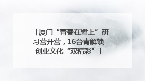 厦门“青春在鹭上”研习营开营，16台青解锁创业文化“双精彩”