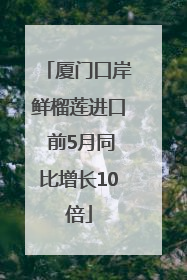厦门口岸鲜榴莲进口 前5月同比增长10倍