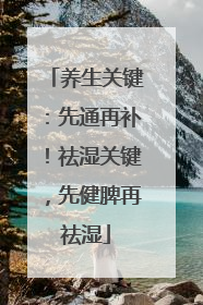 养生关键：先通再补！祛湿关键，先健脾再祛湿