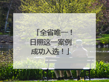 全省唯一！日照这一案例成功入选！