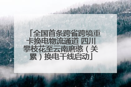 全国首条跨省跨境重卡换电物流通道 四川攀枝花至云南磨憨（关累）换电干线启动