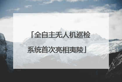全自主无人机巡检系统首次亮相夷陵