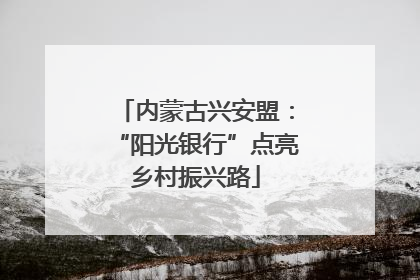 内蒙古兴安盟：“阳光银行”点亮乡村振兴路