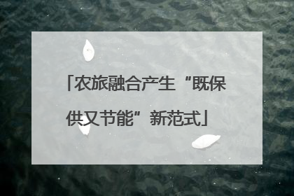 农旅融合产生“既保供又节能”新范式