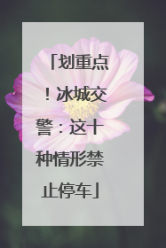 划重点！冰城交警：这十种情形禁止停车