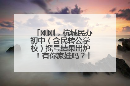 刚刚，杭城民办初中（含民转公学校）摇号结果出炉！有你家娃吗？
