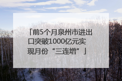 前5个月泉州市进出口突破1000亿元实现月份“三连增”