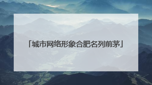 城市网络形象合肥名列前茅