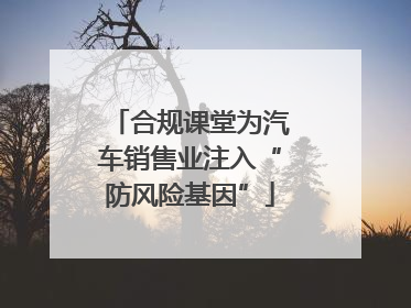 合规课堂为汽车销售业注入“防风险基因”