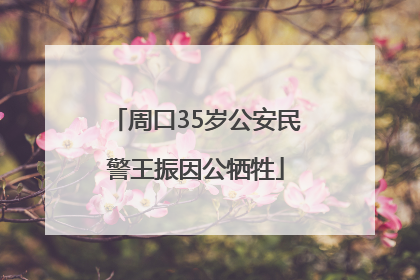 周口35岁公安民警王振因公牺牲