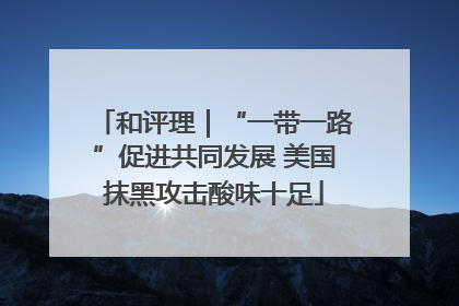 和评理｜“一带一路”促进共同发展 美国抹黑攻击酸味十足