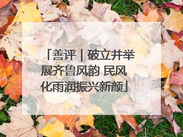 善评｜破立并举展齐鲁风韵 民风化雨润振兴新颜