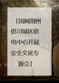 国网荆州供司城区供电中心开展安全文化专题会