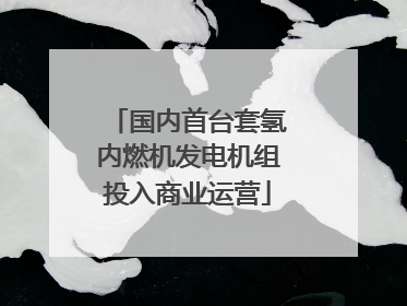 国内首台套氢内燃机发电机组投入商业运营