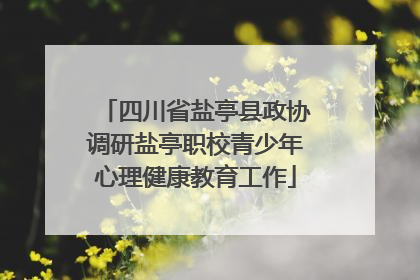 四川省盐亭县政协调研盐亭职校青少年心理健康教育工作
