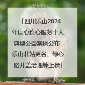 四川乐山2024年度心连心服务十大典型公益案例公布 乐山北站更名、绿心路井盖治理等上榜