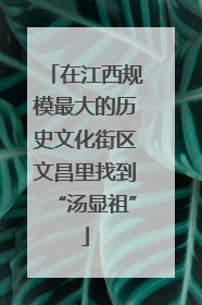 在江西规模最大的历史文化街区文昌里找到“汤显祖”