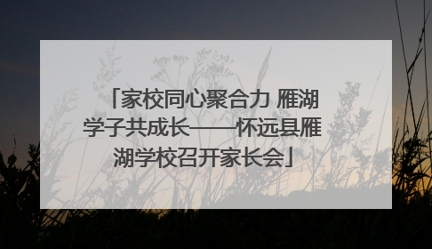 家校同心聚合力 雁湖学子共成长——怀远县雁湖学校召开家长会