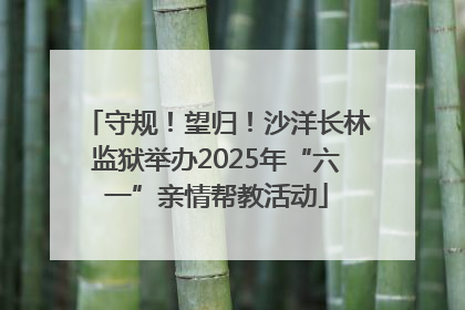 守规！望归！沙洋长林监狱举办2025年“六一”亲情帮教活动