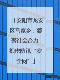 安阳市龙安区马家乡：凝聚社会合力 织密防汛“安全网”