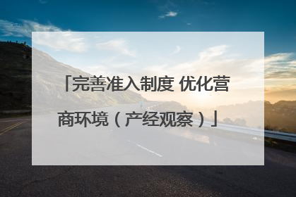 完善准入制度 优化营商环境（产经观察）