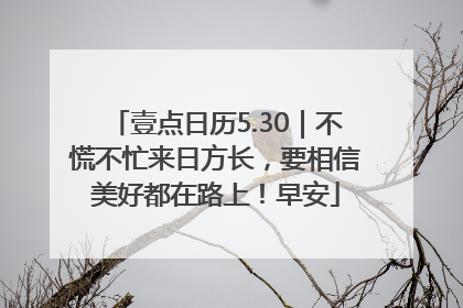 壹点日历5.30｜不慌不忙来日方长，要相信美好都在路上！早安