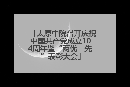 太原中院召开庆祝中国共产党成立104周年暨“两优一先”表彰大会
