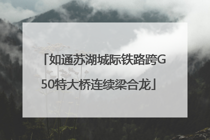 如通苏湖城际铁路跨G50特大桥连续梁合龙