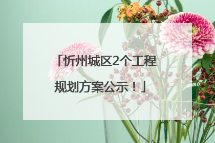忻州城区2个工程规划方案公示！
