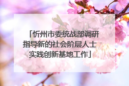 忻州市委统战部调研指导新的社会阶层人士实践创新基地工作