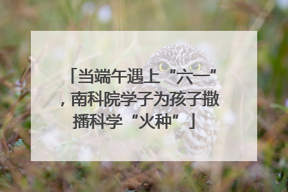当端午遇上“六一”，南科院学子为孩子撒播科学“火种”