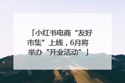 小红书电商“友好市集”上线，6月将举办“开业活动”