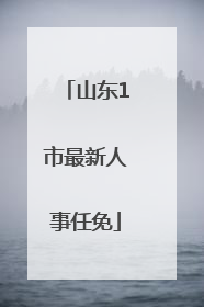 山东1市最新人事任免