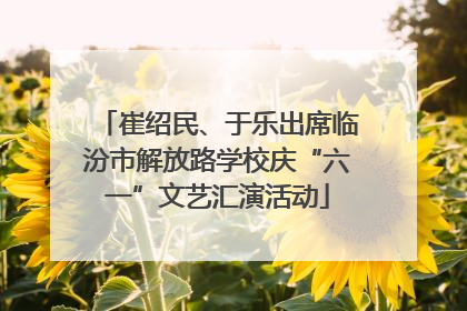 崔绍民、于乐出席临汾市解放路学校庆“六一”文艺汇演活动