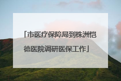 市医疗保障局到株洲恺德医院调研医保工作