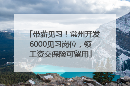 带薪见习！常州开发6000见习岗位，领工资交保险可留用