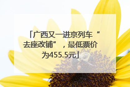 广西又一进京列车“去座改铺”，最低票价为455.5元