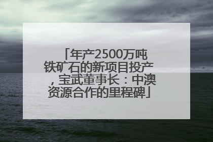 年产2500万吨铁矿石的新项目投产，宝武董事长：中澳资源合作的里程碑