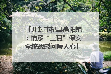 开封市杞县高阳镇：情系“三夏”保安全统战慰问暖人心