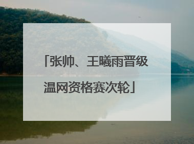 张帅、王曦雨晋级温网资格赛次轮