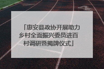 惠安县政协开展助力乡村全面振兴委员进百村调研暨揭牌仪式