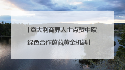意大利商界人士点赞中欧绿色合作蕴藏黄金机遇