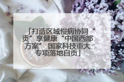 打造区域慢病协同“贡”享健康“中国西部方案” 国家科技重大专项落地自贡
