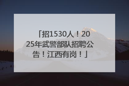 招1530人！2025年武警部队招聘公告！江西有岗！